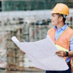 Positive contractor at construction site